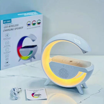 3-in-1 LED Bluetooth Speaker with Wireless Charging Pad and RGB Lighting