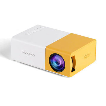 YG-300 Mini LED Projector supporting 1080P resolution for home cinema use