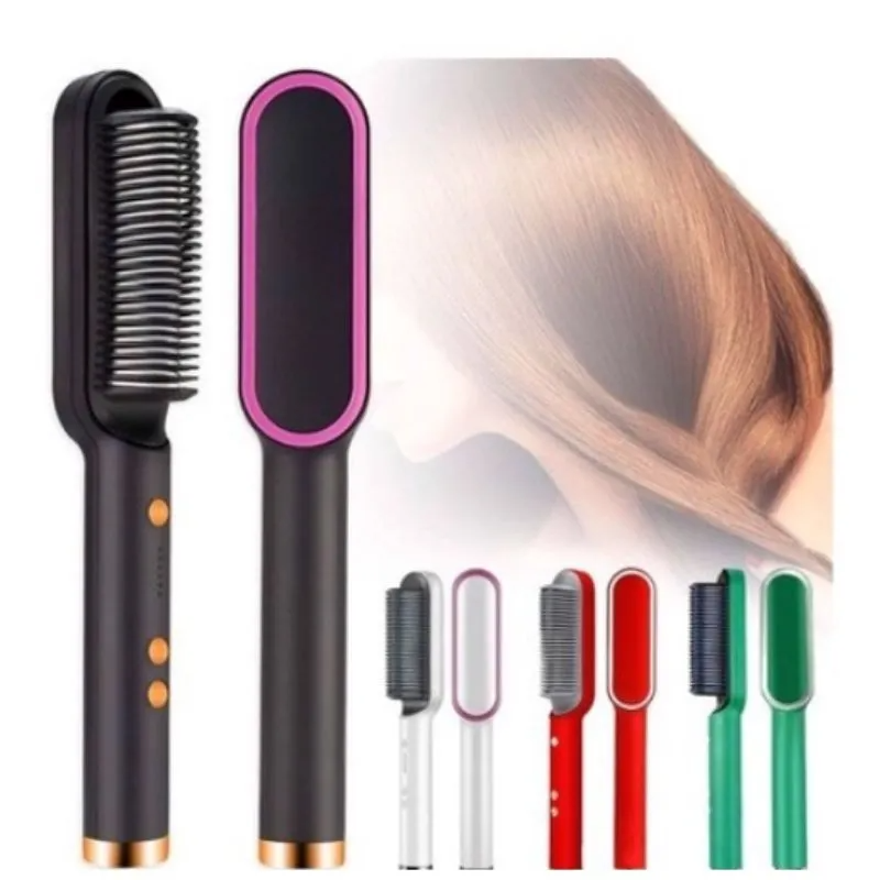 Hair Straightener Comb for Quick, Frizz-Free Styling – Ceramic Heated Brush
