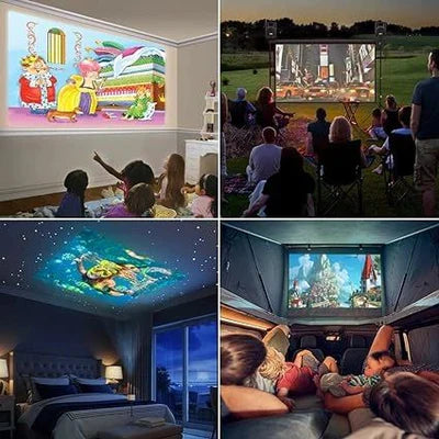 YG-300 Mini LED Projector supporting 1080P resolution for home cinema use