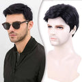 Men’s short black synthetic wig with natural stylish look