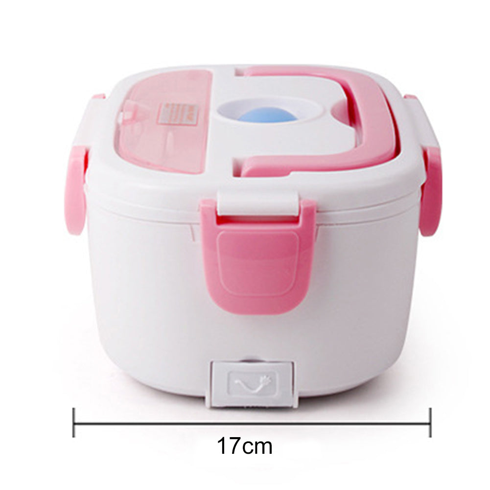 Electric lunch box with stainless steel container and dual voltage – perfect for car, office, and travel meals