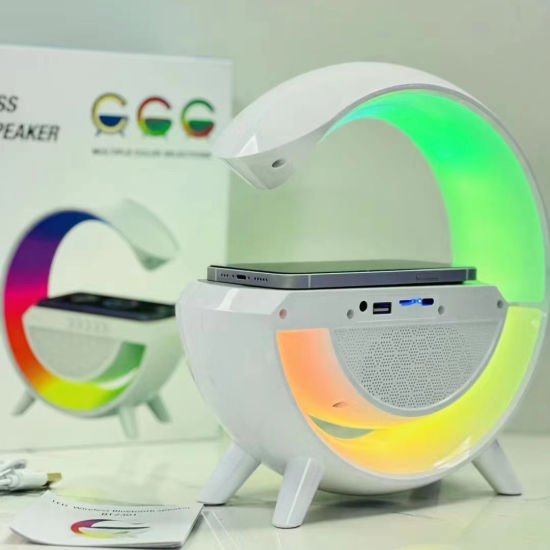 3-in-1 LED Bluetooth Speaker with Wireless Charging Pad and RGB Lighting