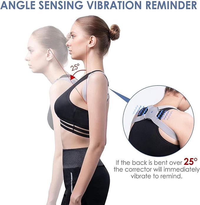Smart adjustable posture corrector with USB sensor – wearable back support for men and women