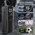 Portable electric air pump for car and bike tires, rechargeable mini tire inflator with LED display