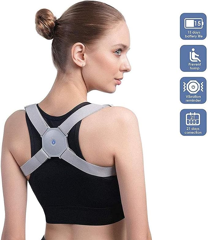 Smart adjustable posture corrector with USB sensor – wearable back support for men and women