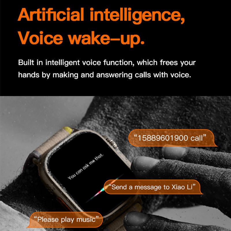 T800 smartwatch with 1.99-inch full touch display, Bluetooth calling, fitness tracking, and heart rate monitor