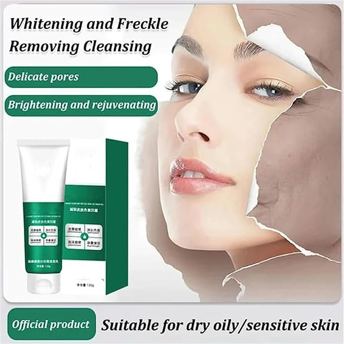 Whitening facial cleanser with brightening formula for glowing, refreshed skin