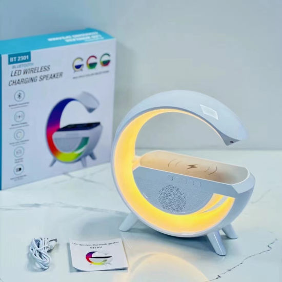 3-in-1 LED Bluetooth Speaker with Wireless Charging Pad and RGB Lighting