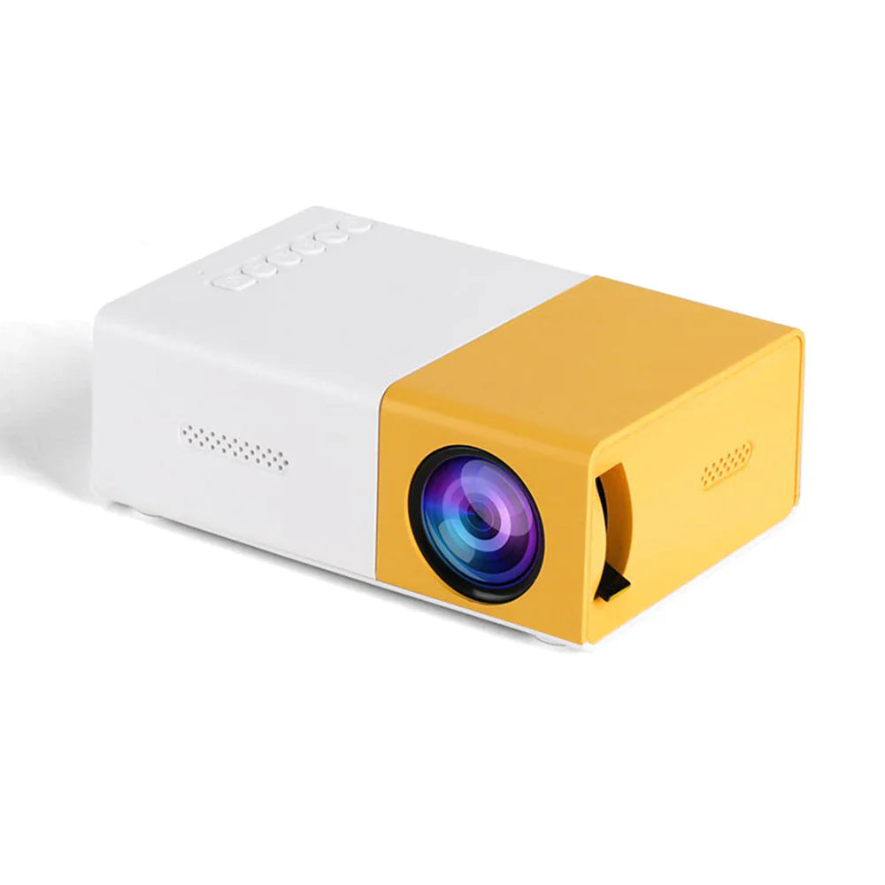 YG-300 Mini LED Projector supporting 1080P resolution for home cinema use